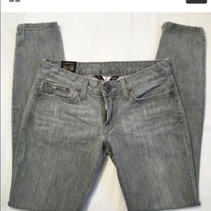 Lucky Gray Skinny Zipper Ankle Jeans